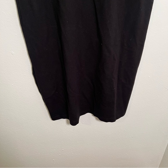 Ashley Blue Midi Pencil Skirt Black Button Side - Picture 7 of 9